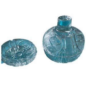 VINTAGE Pressed Cut Clear Pattern Glass Candy Dish Jar with Matching Side Dish